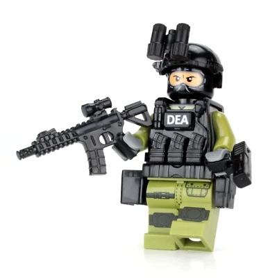 Battle Brick DEA Special Response Team SRT Officer made with real LEGO® Minifig - Image 1 of 4