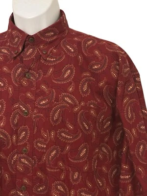 Camisa DE COLECCIÓN Chaps Ralph Lauren Para Hombres Cachemira Borgoña Algodón Abotonada M Foto 1 de 4