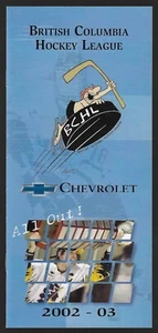 2002-03 BCHL League Hockey Schedule !!! Chevrolet - Picture 1 of 1