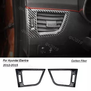 2x Carbon Fiber Air Conditioning Outlet Cover Trim For Hyundai Elantra 2012-2015 - Bild 1 von 5