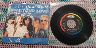 Great White 45 Save Your Love / Mistreater 1987 Capitol B-44104 vg+ w pic sleeve - Image 1 of 2