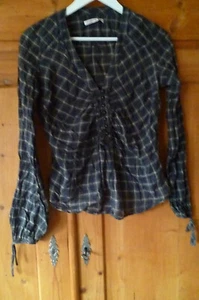 Levi Strauss Bluse Hemd kariert dunkelgrau grau 38 M - Bild 1 von 4