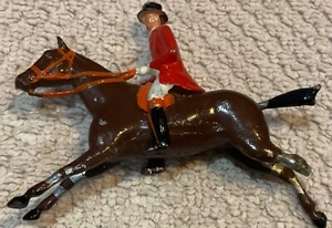 Britain’s Fox Hunt Hunt Running Black Horse Huntsman figurina vintage così com’è 2 - Foto 1 di 3