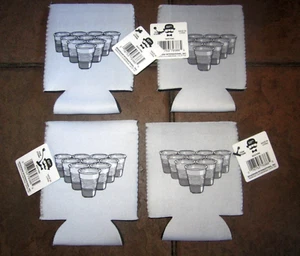 LOT OF (4) Beer PONG STYLE Funny Novelty Can Cooler Koozie NEW WITH TAGS - Picture 1 of 2