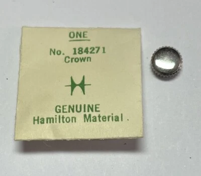Винтажные новые из старых запасов детали короны для часов Hamilton Steeldon cld нержавеющая сталь No184271 - Изображение 1 из 3