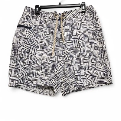 Patagonia Wavefarer Board Shorts Para Hombres 32 Azul Blanco Geométrico Cordón Bolsillo Foto 1 de 4