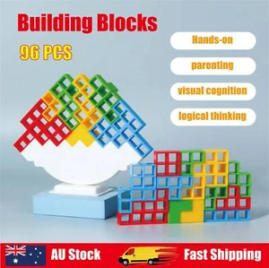 Tetra Tower Balance Stacking Blocks Game Team Toys Gifts Kids Adults 96Pcs AU - Picture 1 of 11