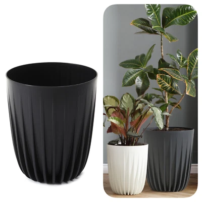 Blumentopf Rund Übertopf Pflanztopf sehr DEKORATIV Struktur 5 Farben 4 Größen - Bild 1 von 4