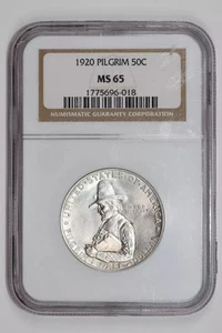 1920 PILGRIM COMMEMORATIVE HALF DOLLAR NGC MS65 ORIGINAL PQ! - Picture 1 of 2