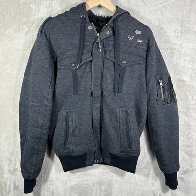Chaqueta Fox Racing Sasquatch Mad Lux Para Hombre M Cremallera Completa Con Capucha Gris Forrada de Piel Retro Foto 1 de 4