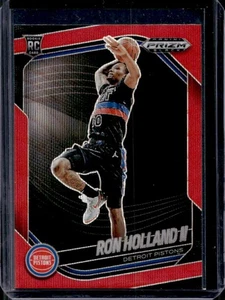 2024-25 Prizm Black Ron Holland II RC Ruby Wave Prizms Rookie #28 Pistoni - Foto 1 di 2