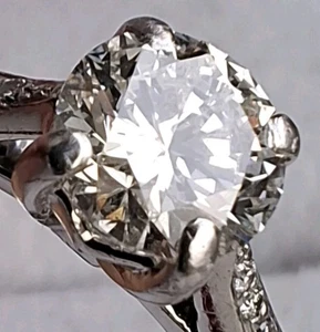 Platinum 0.85Ct GIA Diamond G Colour! Solitaire Engagement Ring Hallmarked M - Picture 1 of 17