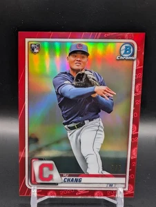 2020 Bowman Chrome Yu Chang Rookie RC #49 RED Refractor /5 - Picture 1 of 3