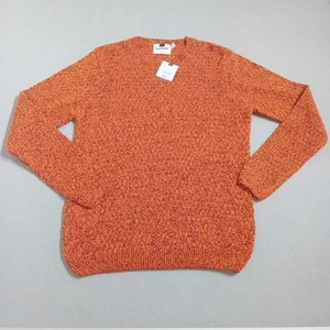 Topman Men's Jumper Size Medium Orange Black Marl knitted long sleeve - Picture 1 of 14