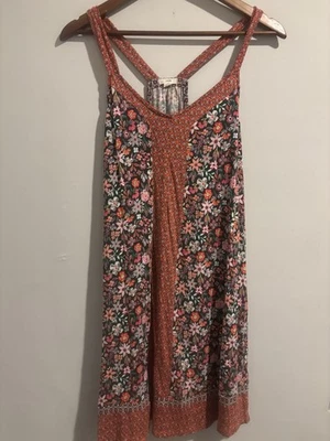 Платье Layla женское с принтом короткое сорочка мульти цветочный маленький красный розовый без рукавов - Изображение 1 из 4