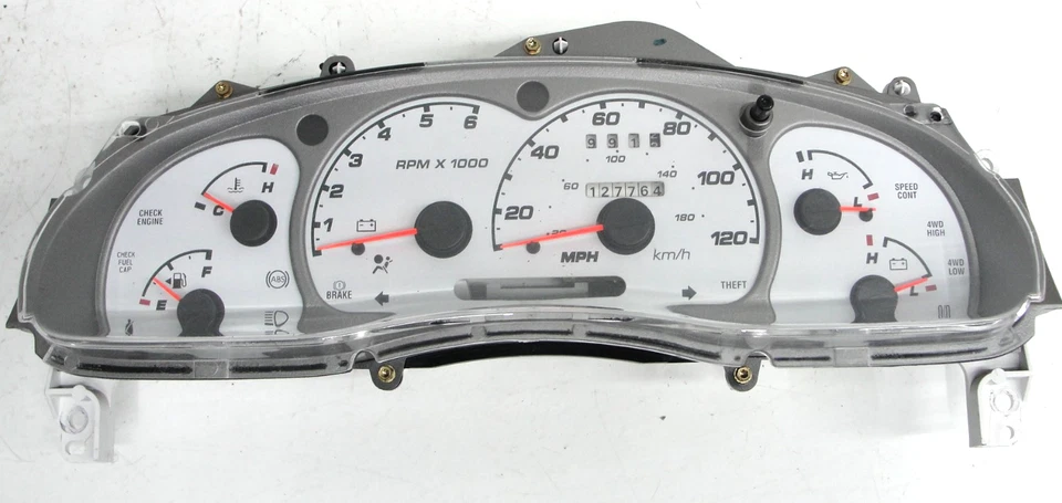 Cuadro de instrumentos Ford Ranger Sport Trac medidores velocímetro plata blanco 01-03 127K Foto 1 de 4