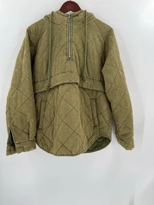 Anthropologie And The Why Green Quilted Hoodie Jacket SMALL Oversized Pockets - Picture 1 of 11