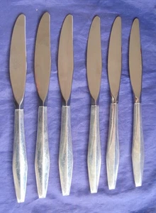 6 cuchillos de cena modernos con mango de ley caña Barton diamante hoja de acero inoxidable 9" - Imagen 1 de 3