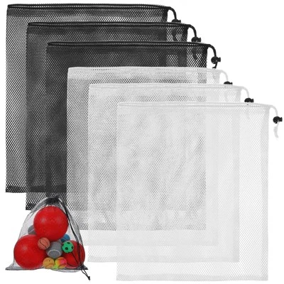 Bolso con cordón de malla negra 8 piezas 11,81 pulgadas 13,78 pulgadas malla equipo deportivo B... Foto 1 de 4