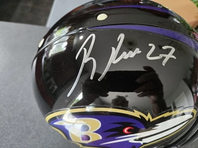 RARO CASCO Auténtico NFL BALTIMORE RAVENS RAY ARROZ FIRMADO TAMAÑO COMPLETO con Certificado de Autenticidad Foto 1 de 4
