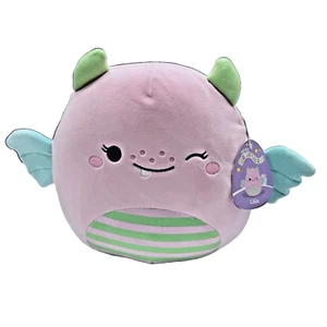 Squishmallow Pasqua 2025 Lilia il mostro marino 12 pollici verde a righe rosa nuovo - Foto 1 di 3