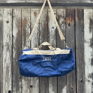 Vintage IBM Computer Promo Employee Barrel Bag VGC - Picture 1 of 6
