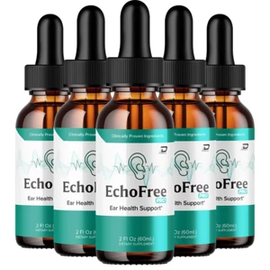 (5 Pack) Echo Free Pro Healthy Ear Support – Echo Free Pro Liquid Drops - Picture 1 of 12