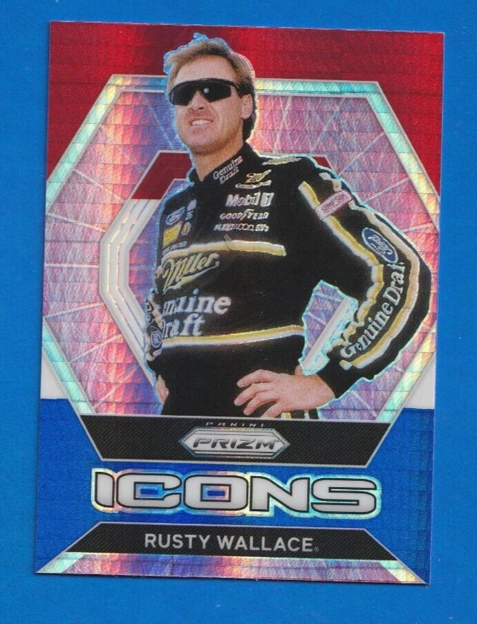 2022 Panini Prizm Racing Nascar RUSTY WALLACE ICONS RED WHITE & BLUE PRIZM #89 - Image 1 of 1