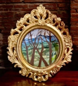 ORIGINAL Hand painted custom framed Blue Ridge Mountain landscape painting - Picture 1 of 5