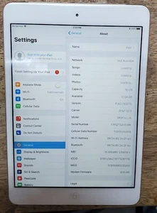 Apple iPad mini 2 A1489 16 GB, Wi-Fi-4G, 7.9 in - Silver/White CELLULAR ATT - Afbeelding 1 van 2