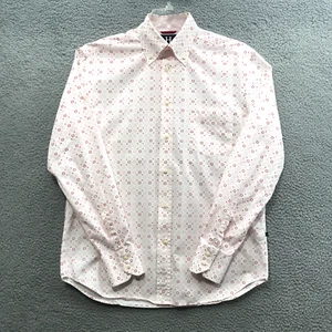 Hilfiger Shirt Mens Size M Long Sleeve Button Up White Pink - Picture 1 of 13