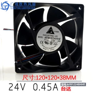 Delta AFB 1224 HHE - ROO 24 v 0.45 A 12 cm double pearl diverter divergent fan  - Picture 1 of 2