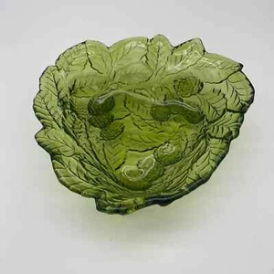 Loganberry Pattern Indiana glass bowl green wear retro - Bild 1 von 4