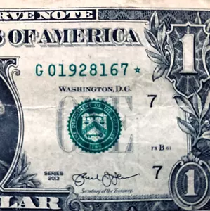 1928 16 July: Star Note Birthday Note One Dollar Bill G 0-1928-16-7 * - Picture 1 of 3