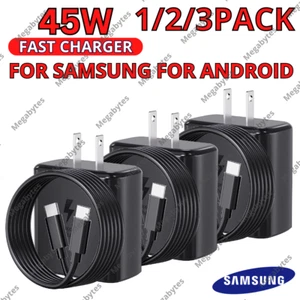 45W USB-C Super Fast Wall Charger Power Type C Adapter Cable For Samsung Android - Picture 1 of 14
