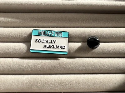 HELLO I'm Socially Awkward Express Emotional Mood Personality Pin badge Enamel - image 1 of 2