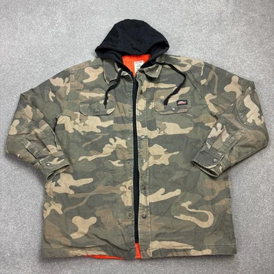 Chaqueta Dickies Adulto Grande Marrón Tareas Lona Camuflaje Ropa de Trabajo Forrada Capucha Abrigo Hombres* Foto 1 de 4