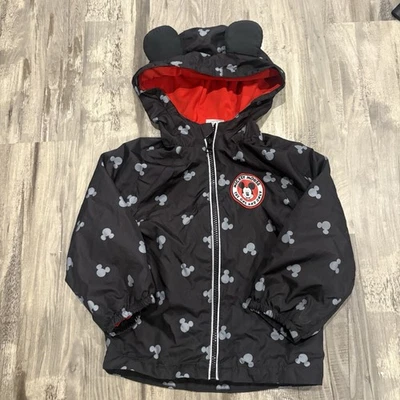  Disney Mickey Mouse Unisex Talla 3T Negro Logo Orejas Cremallera Chaqueta con Capucha  Foto 1 de 4