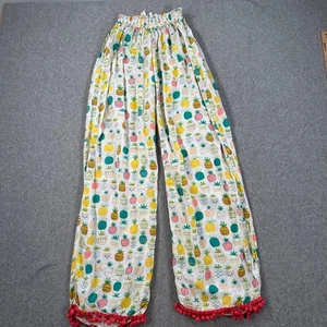 Pantalones de salón pijama de piña Natural Life para mujer medianos/grandes con flecos de borla - Imagen 1 de 8