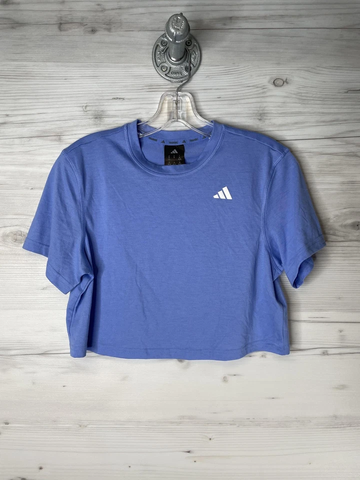 Adidas Camisa Mujer Extra Pequeña Púrpura Entrenamiento Recortado Camiseta Top Entrenamiento Atlético Foto 1 de 4