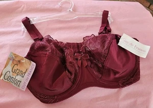 Guy de France Bra, 34C, Burgundy Wired, Adjustable Straps - Picture 1 of 9