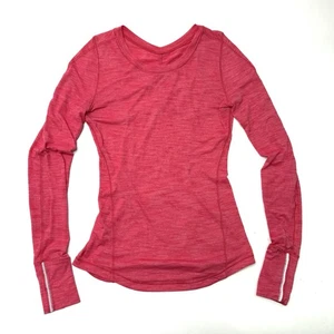Lululemon 5 Mile Long Sleeve Shirt Pink Heathered Boom Juice Sz 4/6? No Size Dot - Picture 1 of 6