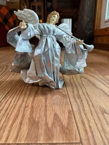 Vintage Paper Mache Angel Christmas Ornament Clothtique SILVER 10" O#14 - Picture 1 of 2