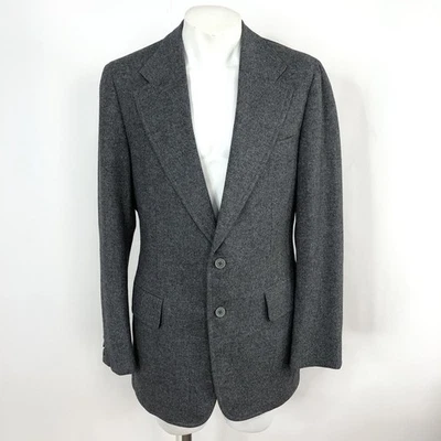 Burberry's Men's 100% Wool Button Suit Sport Coat Jacket Thick Material Gray - Image 1 of 4