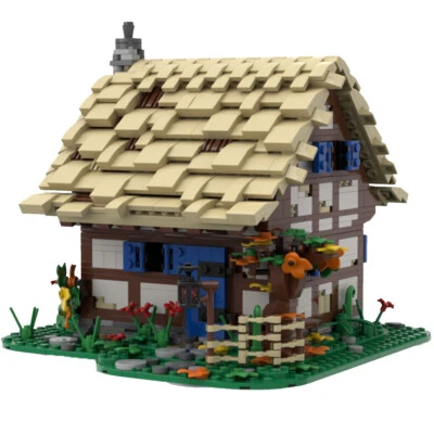 MOC: Medieval Village House with Fireplace Dining Table, Closet 2862 Pieces - Image 1 of 4