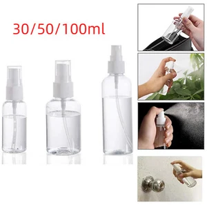 30/50/100ml Clear Spray Bottles Plastic Travel Sample Refillable Empty Bottles - Picture 1 of 18