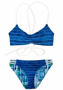 Aquazul Bikini - Reversible 2 Piece Swimsuit for Girls with Scoop Top - Picture 1 of 15