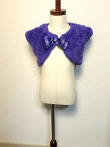 cherokee Fur Short Sleeve Shrug Tie Bolero Purple xl/tg - Picture 1 of 9