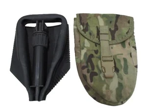 USED ARMY ISSUE E-TOOL OCP COVER TRI-FOLD SHOVEL SPADE ENTRENCHING U.S. MULTICAM - Picture 1 of 12