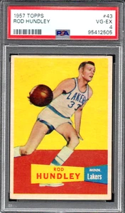 1957 Topps #43 Rod Hundley (R) Minneapolis Lakers 505 - PSA en muy buena condición-ex 4 - buen color - Imagen 1 de 2